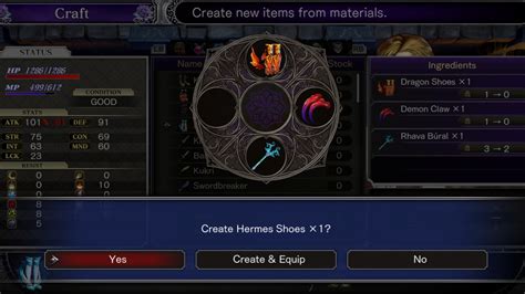 How to Craft Hermes Shoes in Bloodstained: Ritual of the Night